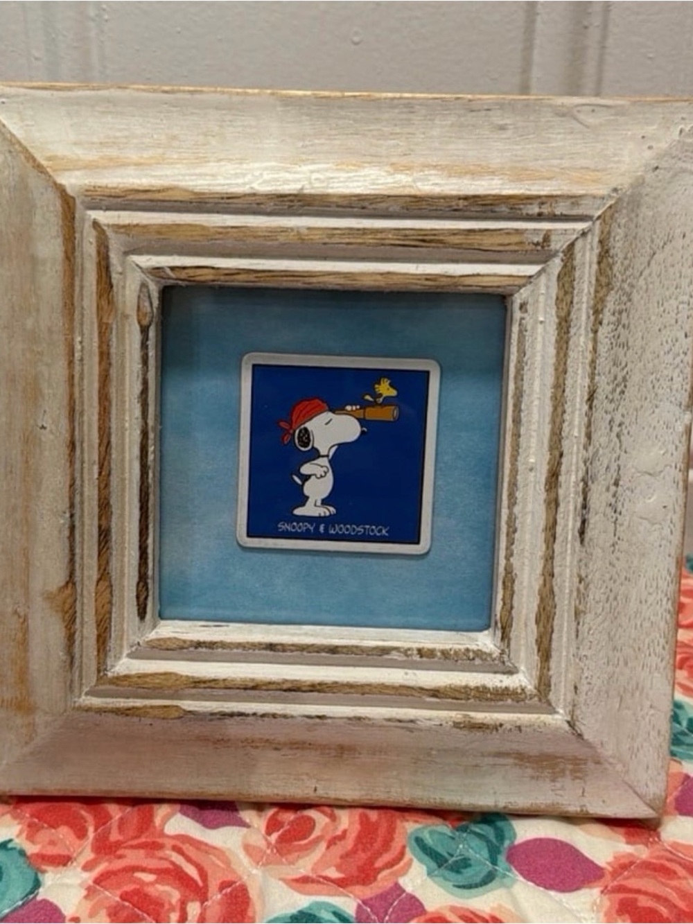 Framed 2015 Matching Card Game Snoopy & Woodstock Piece - White & Blue